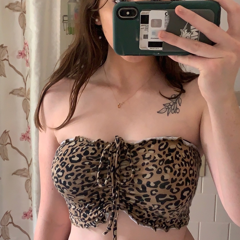 Cheetah Print Boho Crop Top